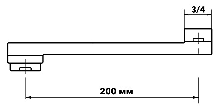 Излив плоский.,дл.200мм, арт.ESPL200L