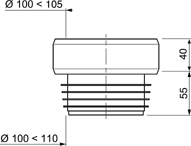 Манжета прямая WIRQUIN, D110 мм, L95 мм