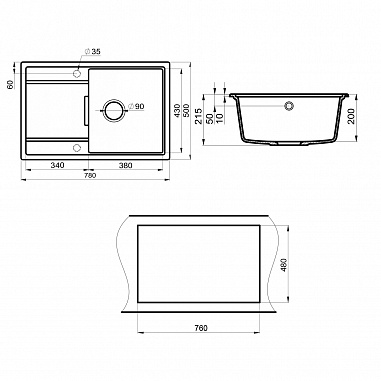 Мойка кухонная Point Лаура 78 белый
