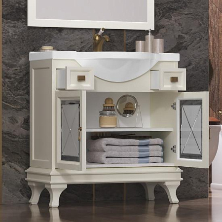 Тумба OPADIRIS Борджи 85, слоновая кость (под раковину Santek Сенеж 87)