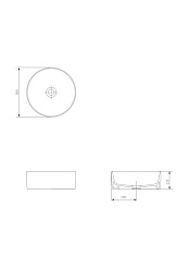 Раковина Cersanit на столешницу CREA 38 RING 0 отв.