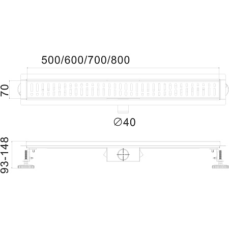 Трап HAIBA HB93800-7, черный 800 мм