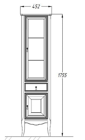 Пенал OPADIRIS Лоренцо, светлый орех, левый