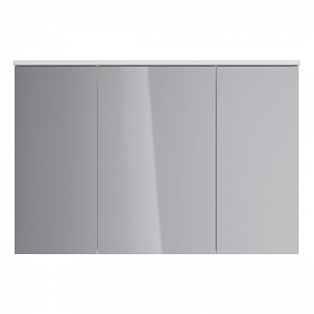 Шкаф зеркальный Lemark ZENON 120х80см 3-х дв, с козырьком-подсветкой, с розеткой, Белый глянец