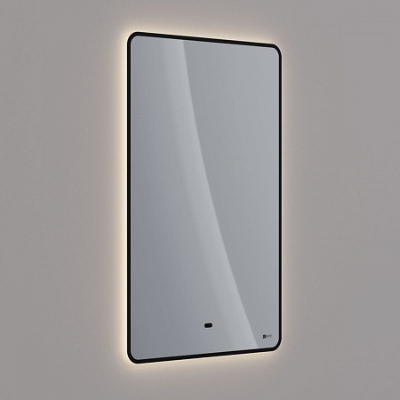 Зеркало Lemark MIOBLACK 50х80см с интерьерной подсветкой, с подогревом
