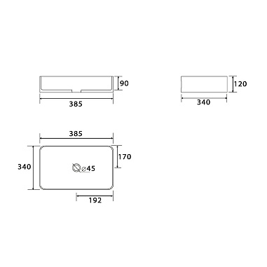 Умывальник накладной, прямоугольный Point Аврора 38, PN43102