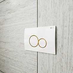 Клавиша смыва для инсталляции Point Виктория, белая/золото, PN44061WG