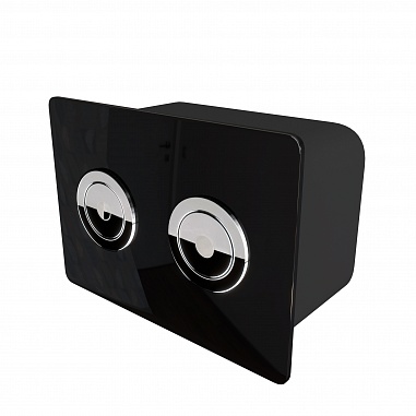 Клавиша смыва для пневматической инсталляции Point Венера, установка в стену, черный/хром, PN44072BC