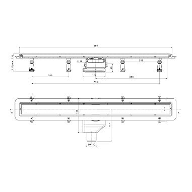 Душевой лоток POINT Деметра золото 850 арт PN50685G