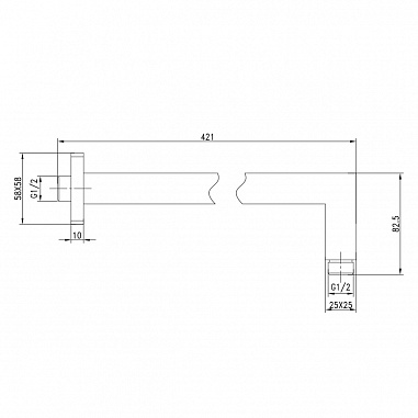 Держатель настенный Lemark LM5887C для верхнего душа для LM5822CW, LM5829CW, хром