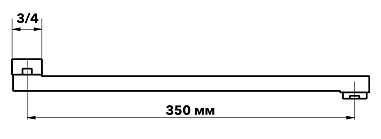Излив плоский.,дл.350мм, арт.ESPL350L