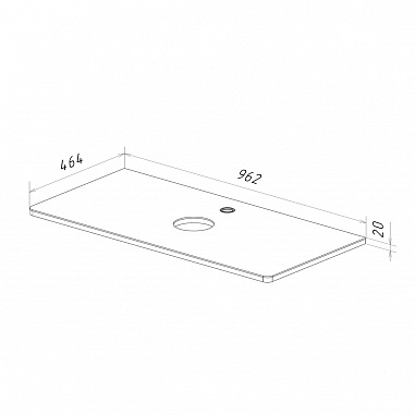 Столешница Lemark OLIVIA 100 см под 1 раковину из стекла, цвет: Белый