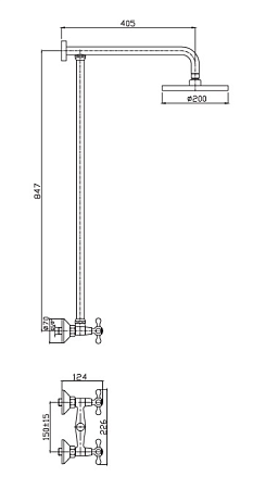 Душевая стойка HAIBA HB2413 без излива, хром