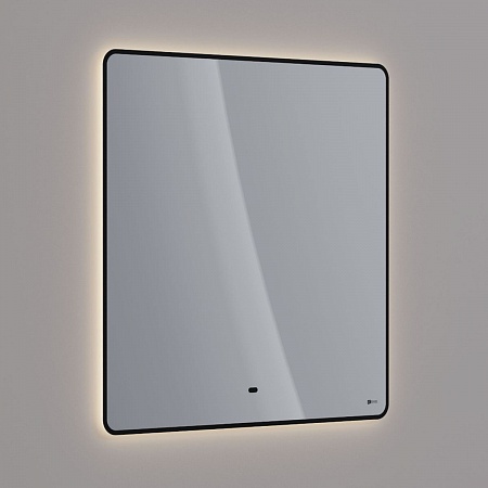 Зеркало Lemark MIOBLACK 80х80см с интерьерной подсветкой, с подогревом