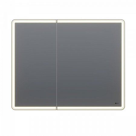 Шкаф зеркальный Lemark ELEMENT 100х80см 2-х дверный, с подсветкой, с розеткой, Белый глянец