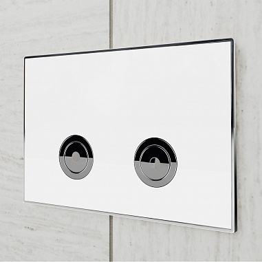 Клавиша смыва для пневматической инсталляции Point Венера, белый/хром, PN44071WC