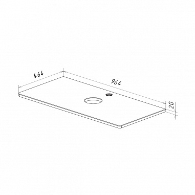 Столешница Lemark MIANO 100 см под 1 раковину из стекла, цвет: Белый