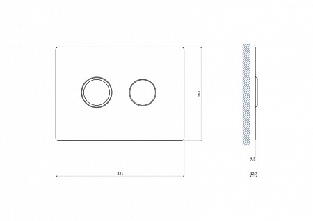 Кнопка Cersanit ACCENTO CIRCLE для AQUA 50 пневматическая пластик черный матовый