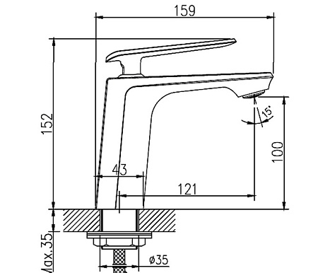 Смеситель для раковины HAIBA HB10548-7, латунь, черный/хром