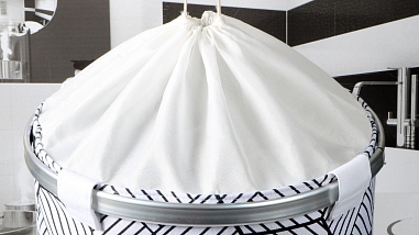 Fixsen FX-1033B Корзина для белья на завязках белая