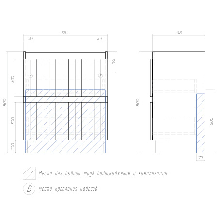 Тумба под раковину VIGO Finlay 700-0-2 (Como)