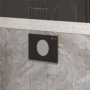 Клавиша смыва для пневматической инсталляции Point Венера, черный/хром, PN44073BC