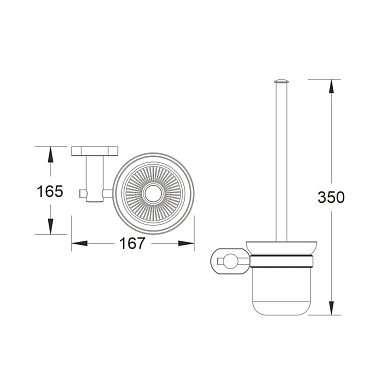 Ёршик BELZ B90510 туалетный настенный, нержавеющая сталь, оружейная сталь