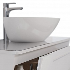 Столешница Lemark MIANO 100 см под 1 раковину из стекла, цвет: Белый