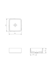 Раковина Cersanit на столешницу CREA 35 SQUARE 0 отв.