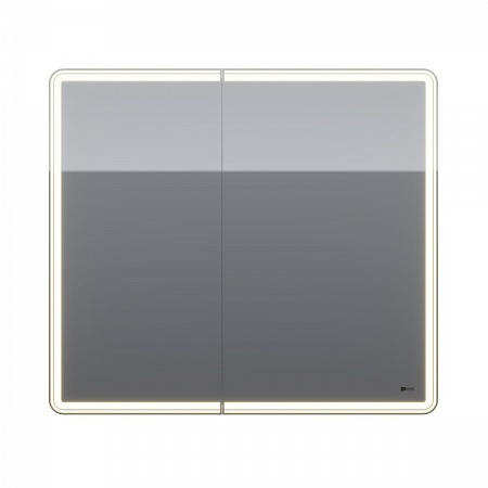 Шкаф зеркальный Lemark ELEMENT 90х80см с подсветкой, с розеткой, цвет корпуса: Белый глянец