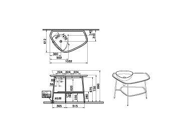 Столешница Vitra Plural 100 левосторонняя, белый матовый