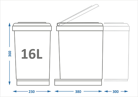 Система сортировки мусора Alveus ALBIO 10 1X16 L белый пластик