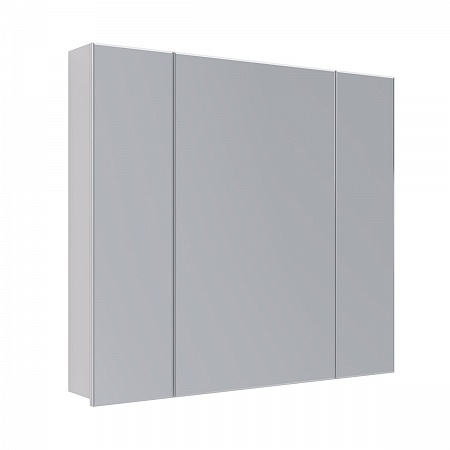 Шкаф зеркальный Lemark UNIVERSAL 90х80см 3-х дверный, цвет корпуса: Белый глянец