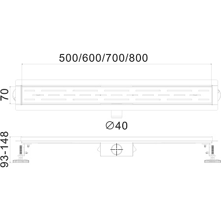 Трап HAIBA HB91700-3, серый 700 мм