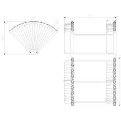"Аксессуары" Jasmine полка угловая 2-х ярусная, 240х240х365 мм, черная бронза