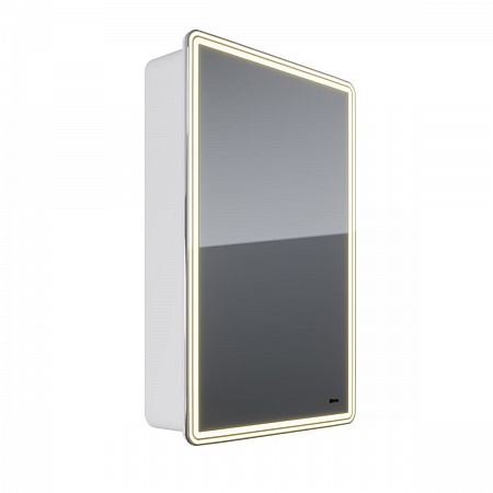Шкаф зеркальный Lemark ELEMENT 50х80см 1 дв., петли справа, с подсветкой, с розеткой, Белый глянец