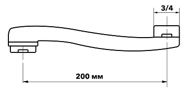 Излив изогнутый.,дл.200мм, арт.ESPW200L