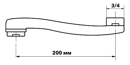 Излив изогнутый.,дл.200мм, арт.ESPW200L