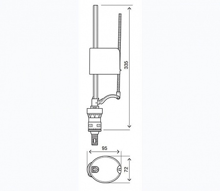 Клапан наполнительный OLI Uni Bottom, нижняя подводка, 3/8", латунь