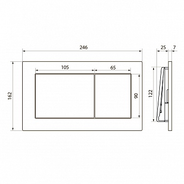 Клавиша смыва для инсталляции Point Ника, нержавеющая сталь, сталь брашированная, PN44081SB
