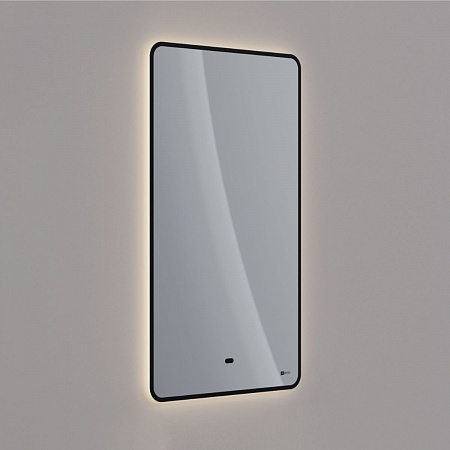 Зеркало Lemark MIOBLACK 45х80см с интерьерной подсветкой, с подогревом