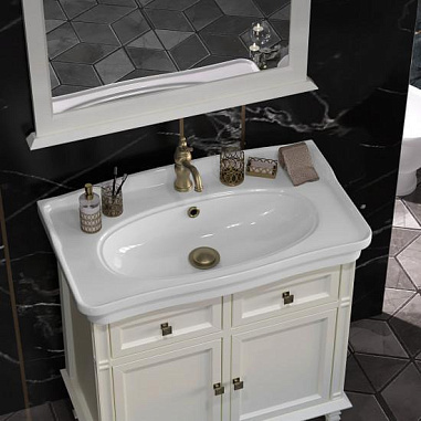 Тумба OPADIRIS Кантара 85, слоновая кость, вар. 2 (под раковину Kirovit Модерн 85)