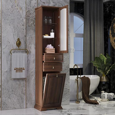 Пенал OPADIRIS Риспекто 40, орех антикварный (нагал), с бельевой корзиной, правый, вар. 2