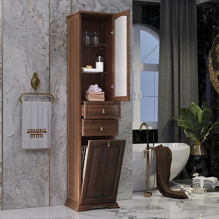 Пенал OPADIRIS Риспекто 40, орех антикварный (нагал), с бельевой корзиной, правый, вар. 2