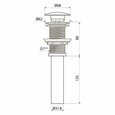Выпуск, без перелива Point, хром, PN000Z1