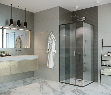 Боковая стенка Alex Baitler SG61B100 (1000*2000) прозрачное, профиль черный