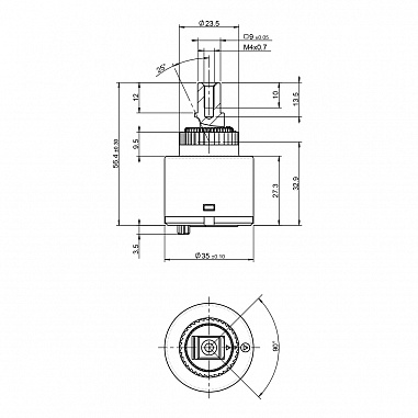 Картридж SEDAL с керам. пластинами 35 мм КЛИК-Система, короткий, блистер 
