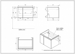 Тумба Cersanit под раковину подвесная COLOUR 60 белый