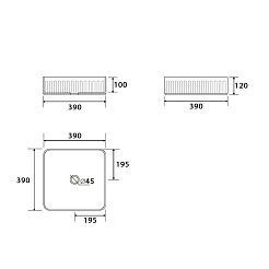 Умывальник накладной, квадратный Point Деметра 40, PN43121