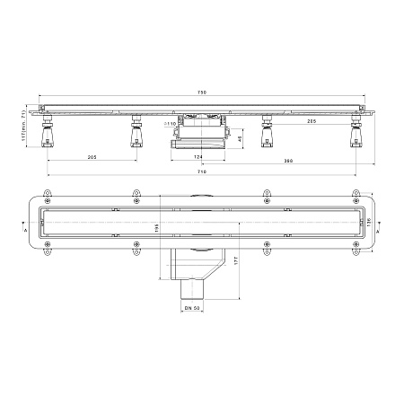 Душевой лоток POINT Деметра стекло белое 750 арт PN50575GLW